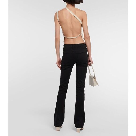 FRAME Womens Black Stretch Le Mini Boot Mid Rise Bootcut Denim Jeans Size 33 NWT - Picture 2 of 12